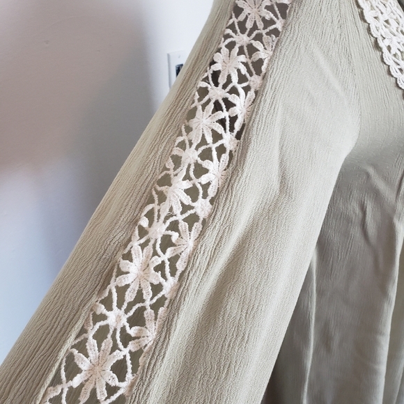 Kori America Women's Latte Lace Front Long Sleeve Women's Dress Size S NWT - Picture 5 of 7